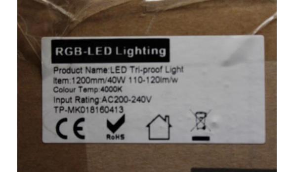 2 ledlampen Tri-proof 1200mm/40w, 4000K